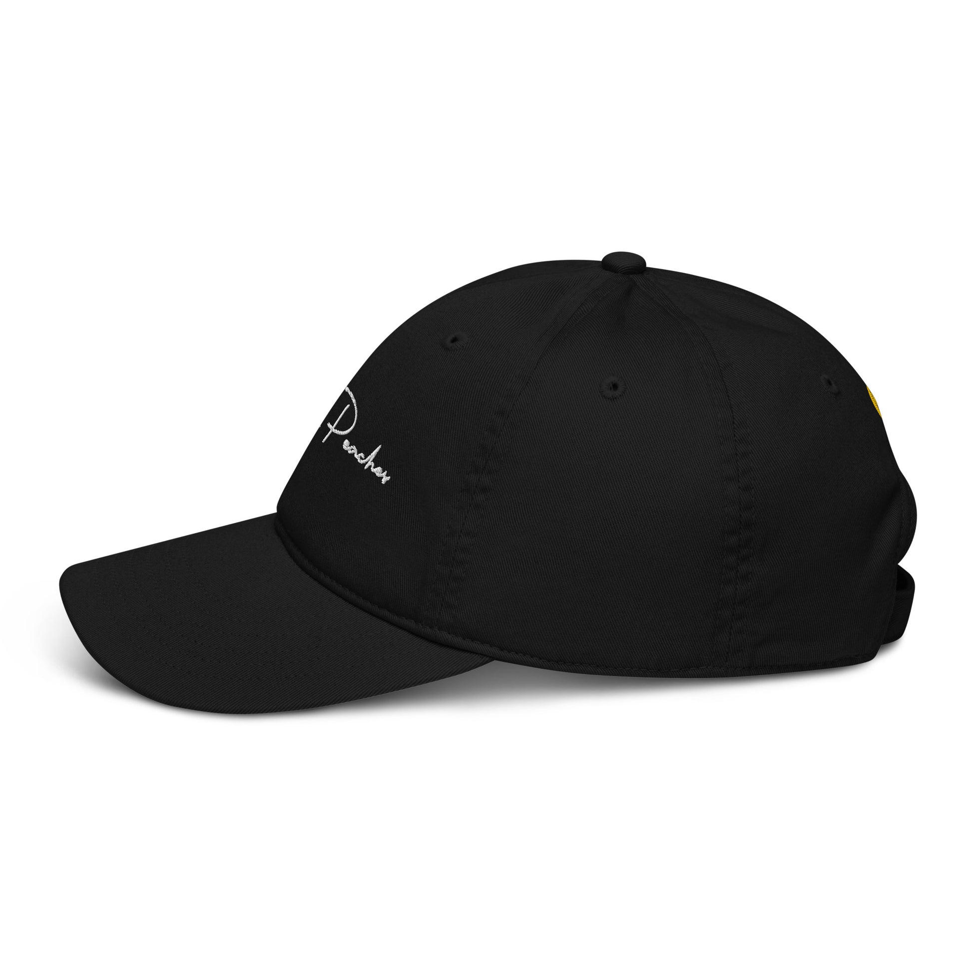 Black Organic Baseball Cap Full Left View