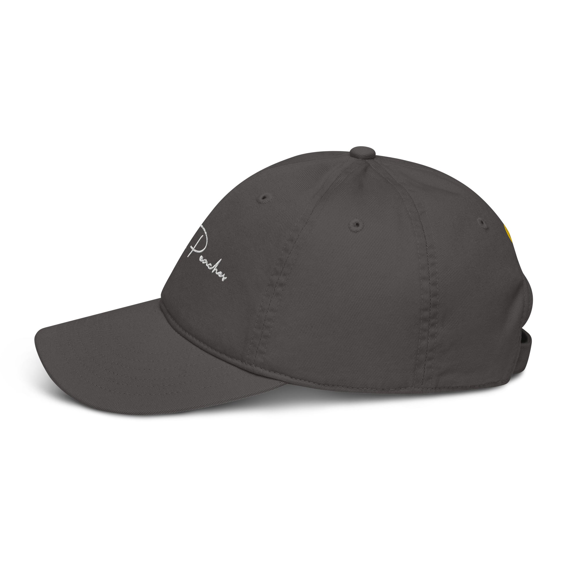 Charcoal Organic Baseball Cap Full Left View