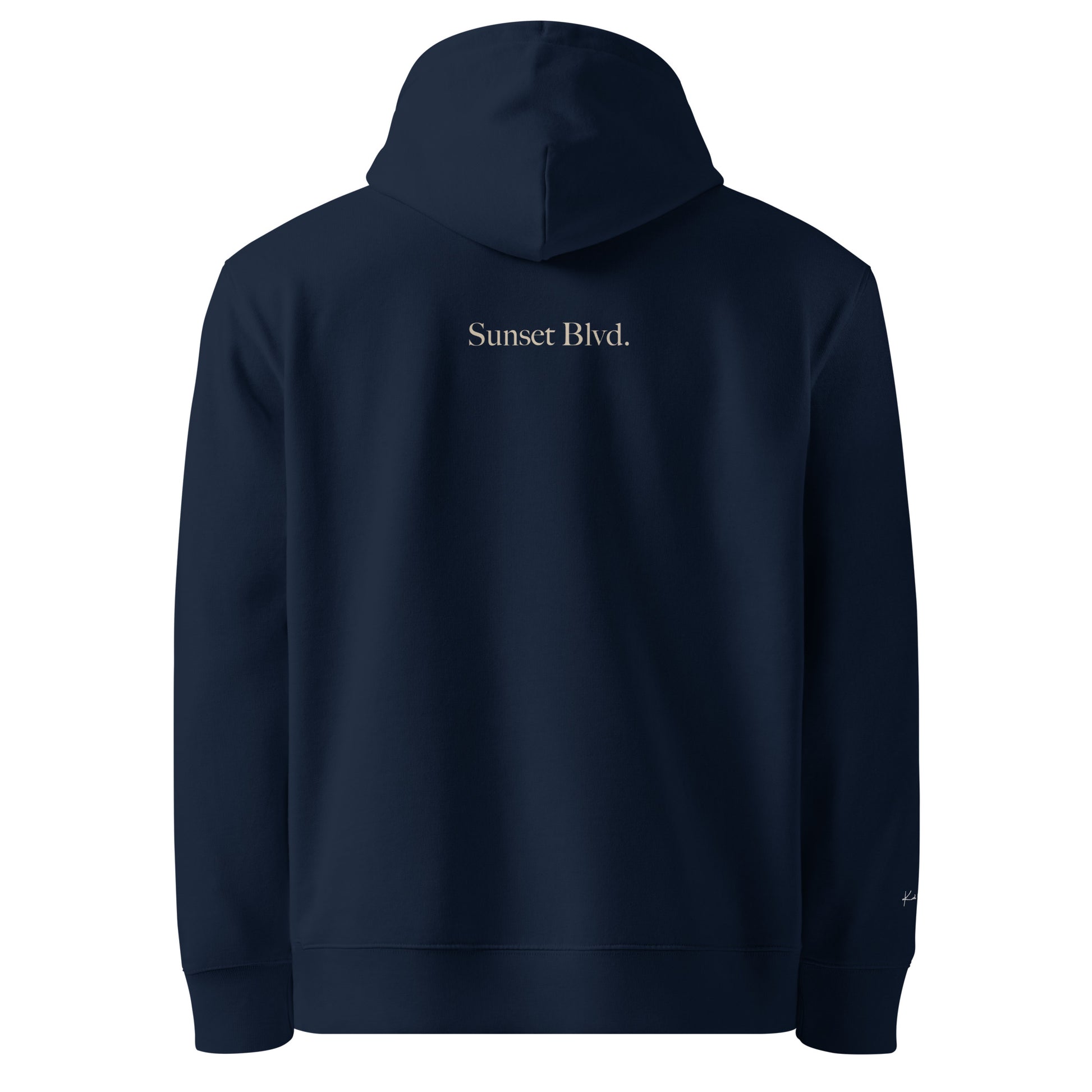 Sunset Blvd. - White Essential Eco Hoodie Back View